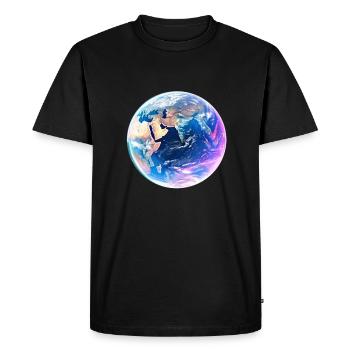 Monde - T-shirt Premium bio Homme - noir - Devant - Nico (187cm)