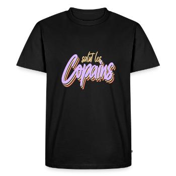 Hi Buddies - Men's Premium Organic T-Shirt - black - Front - Nico (187cm)
