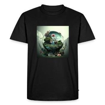 The whole world in a small drop. - Men's Premium Organic T-Shirt - black - Front - Nico (187cm)