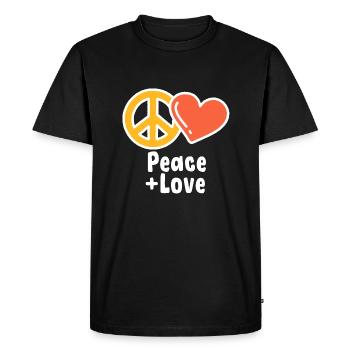 Peace & Love Peace + Love original gift - Men's Premium Organic T-Shirt - black - Front - Nico (187cm)