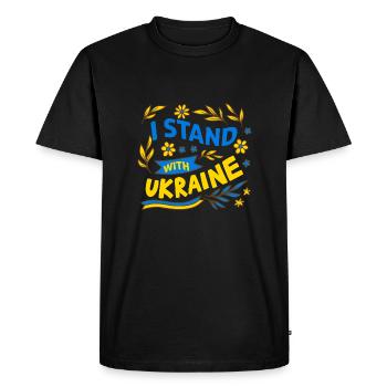Ukraine 2023 - I Support Ukraine - Ukraine 2023 - Men's Premium Organic T-Shirt - black - Front - Nico (187cm)