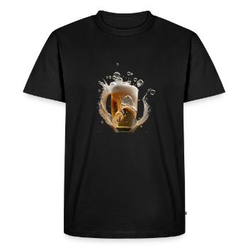 Craft Beer Explosion in the Glass - Men's Premium Organic T-Shirt - black - Front - Nico (187cm)