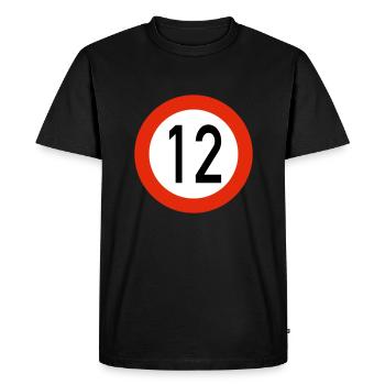 12 - Männer Premium Bio T-Shirt - Schwarz - Vorne - Nico (187cm)