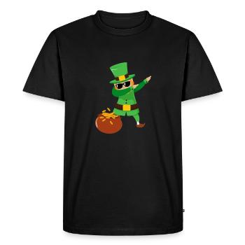 Dabbing Leprechaun Kids Happy St. Patrick’s Day - T-shirt Premium bio Homme - noir - Devant - Nico (187cm)