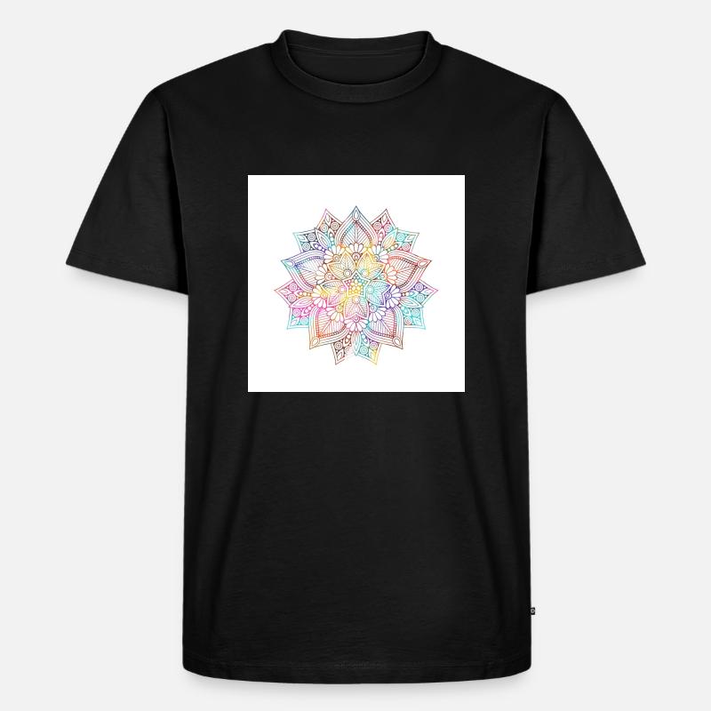 Mandala - Männer Premium Bio T-Shirt - Schwarz