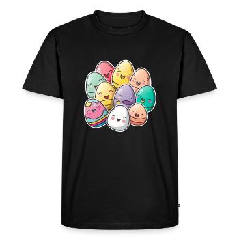 Happy Easter Eggs Easter Colorful Eggs Sticker Colors - Men's Premium Organic T-Shirt - black - Front - Nico (187cm)