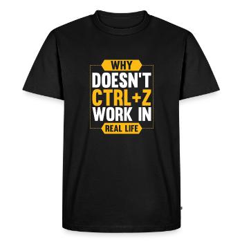 cadeau programmeur pc CTRL Z computer - T-shirt Premium bio Homme - noir - Devant - Nico (187cm)