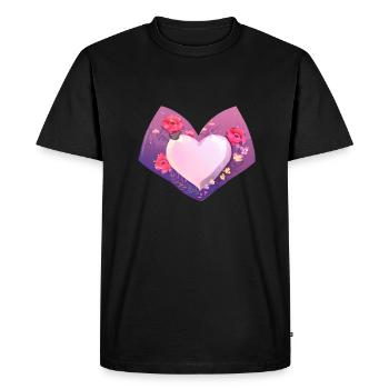 Fête des mères Fiançailles Mariage Saint-Valentin Amour - T-shirt Premium bio Homme - noir - Devant - Nico (187cm)