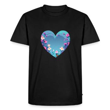 Mariage Fête des mères Saint-Valentin Engagement amoureux - T-shirt Premium bio Homme - noir - Devant - Nico (187cm)