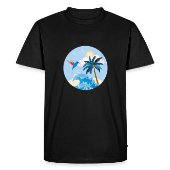 Retro Island - Men's Premium Organic T-Shirt - black - Front - Nico (187cm)