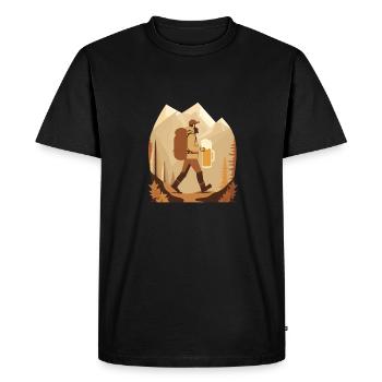 Randonnée avec de la bière. Motif pour ventilateurs extérieurs - T-shirt Premium bio Homme - noir - Devant - Nico (187cm)