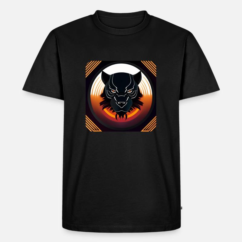 BlackPantherLogoDesignCircle - Männer Premium Bio T-Shirt - Schwarz