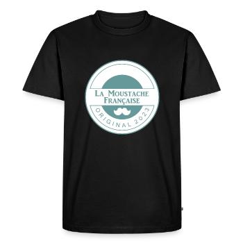 La Moustache Française - Original Logo Vert - T-shirt Premium bio Homme - noir - Devant - Nico (187cm)