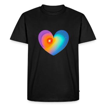 Fête des mères Amour Mariage Fiançailles Saint-Valentin - T-shirt Premium bio Homme - noir - Devant - Nico (187cm)