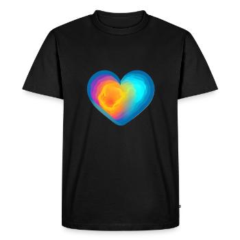 Fête des mères Saint-Valentin Mariage Fiançailles Amour - T-shirt Premium bio Homme - noir - Devant - Nico (187cm)