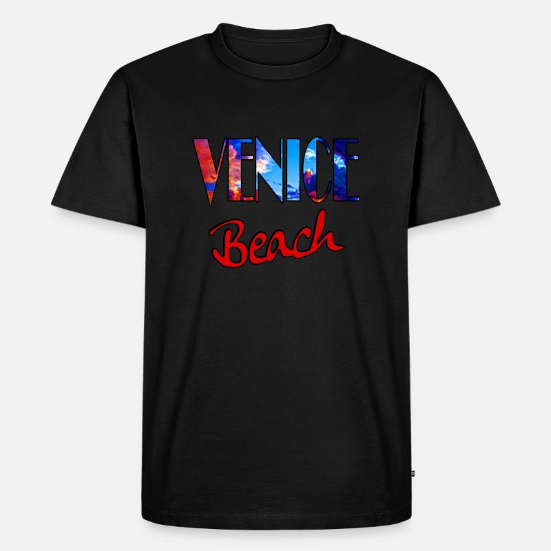 Sunset Beach Vibes - Männer Premium Bio T-Shirt - Schwarz