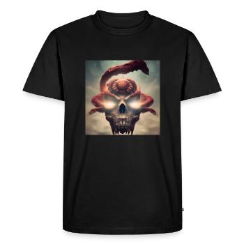 Dark Art - Flying Skull - Men's Premium Organic T-Shirt - black - Front - Nico (187cm)