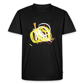 Peinture d’art colorée sur T-shirt noir - T-shirt Premium bio Homme - noir - Devant - Nico (187cm)