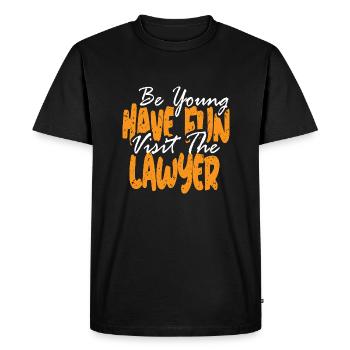 Soyez jeunes amusez-vous chez l’avocat - T-shirt Premium bio Homme - noir - Devant - Nico (187cm)