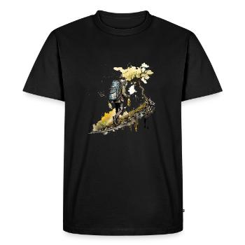 Randonnée à la bière en montagne - T-shirt Premium bio Homme - noir - Devant - Nico (187cm)