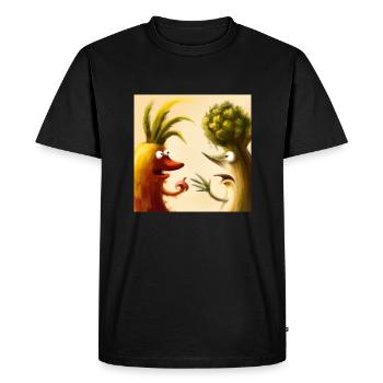 AI Shirt - Talking vegetables. - Men's Premium Organic T-Shirt - black - Front - Nico (187cm)