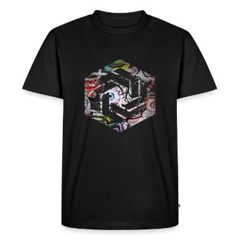 hexagon programming programmer coding geometric - Men's Premium Organic T-Shirt - black - Front - Nico (187cm)
