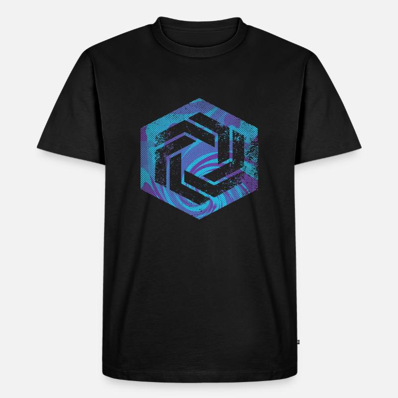 Hexagon-Programmierung Programmierer Codierung geometrisch - Männer Premium Bio T-Shirt - Schwarz