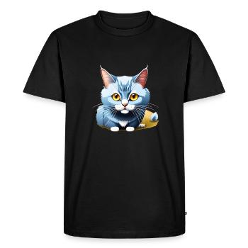 Chaton bleu - T-shirt Premium bio Homme - noir - Devant - Nico (187cm)