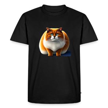 Gros chat avec fourrure moelleuse - T-shirt Premium bio Homme - noir - Devant - Nico (187cm)