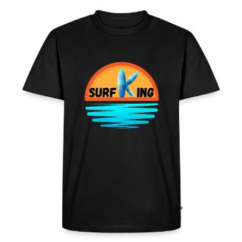 Roi du surf - T-shirt Premium bio Homme - noir - Devant - Nico (187cm)
