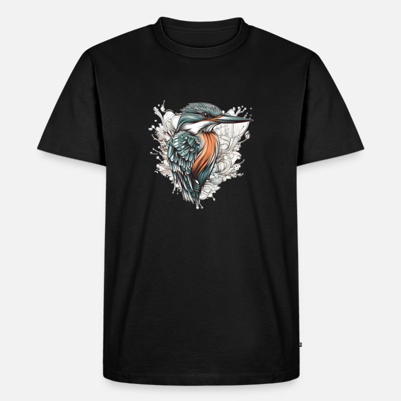 Eisvogel episch - Männer Premium Bio T-Shirt - Schwarz