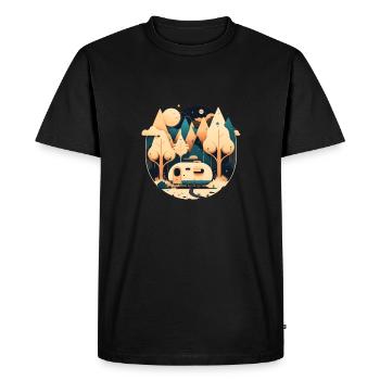 Camping en caravane - motif pour les amateurs de plein air - T-shirt Premium bio Homme - noir - Devant - Nico (187cm)
