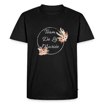 team de la Mariée evjf t-shirt assorti floral - T-shirt Premium bio Homme - noir - Devant - Nico (187cm)