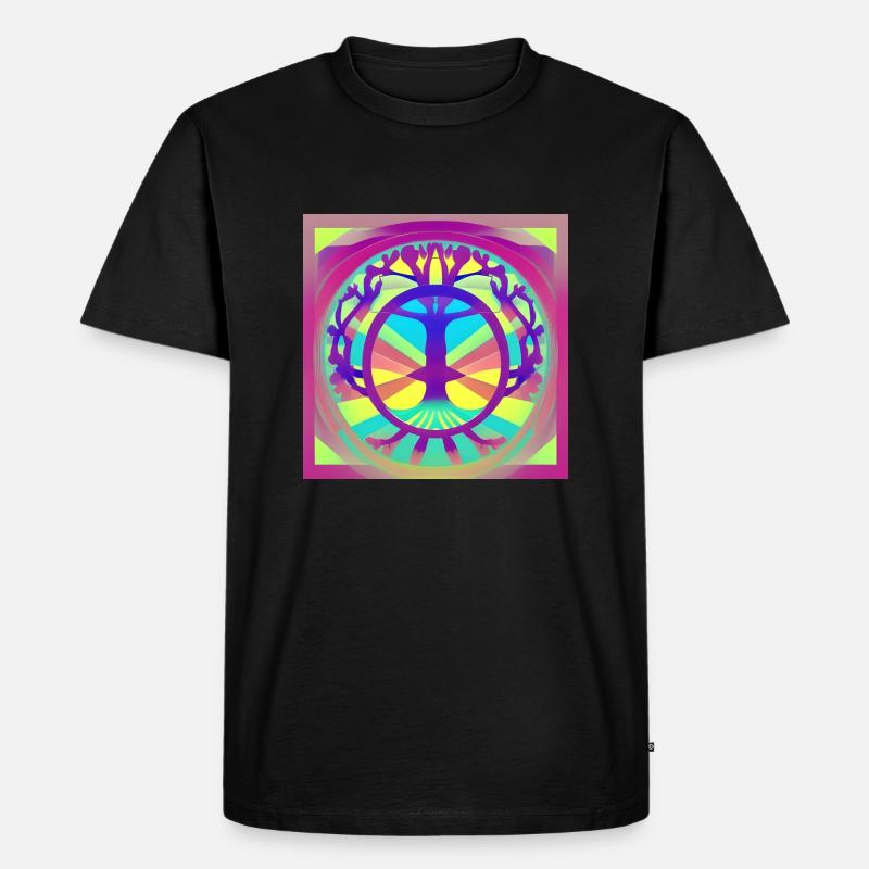 Baumleben Leben Pop - Männer Premium Bio T-Shirt - Schwarz