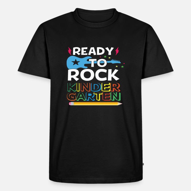 Ready To Rock Kindergarten - Männer Premium Bio T-Shirt - Schwarz