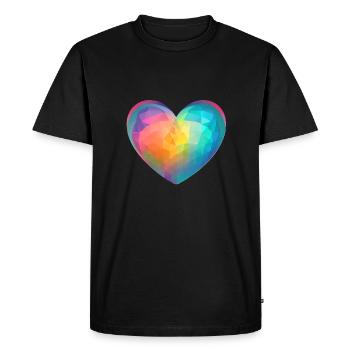 Fête des mères Fiançailles amoureuses Mariage Saint-Valentin - T-shirt Premium bio Homme - noir - Devant - Nico (187cm)