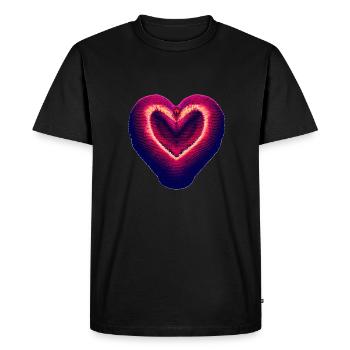 Saint-Valentin Fête des mères Mariage Amoureuse Fiançailles - T-shirt Premium bio Homme - noir - Devant - Nico (187cm)