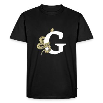 Lettre g serpent - T-shirt Premium bio Homme - noir - Devant - Nico (187cm)
