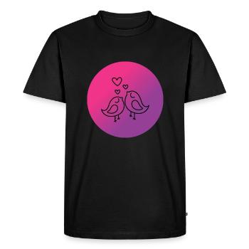 Love birds - Men's Premium Organic T-Shirt - black - Front - Nico (187cm)