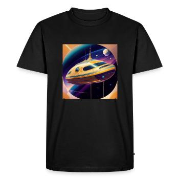 Design Only 2 0 5 0 S Retro Future Art Deco - Men's Premium Organic T-Shirt - black - Front - Nico (187cm)