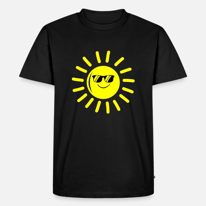 sonne smile - Männer Premium Bio T-Shirt - Schwarz
