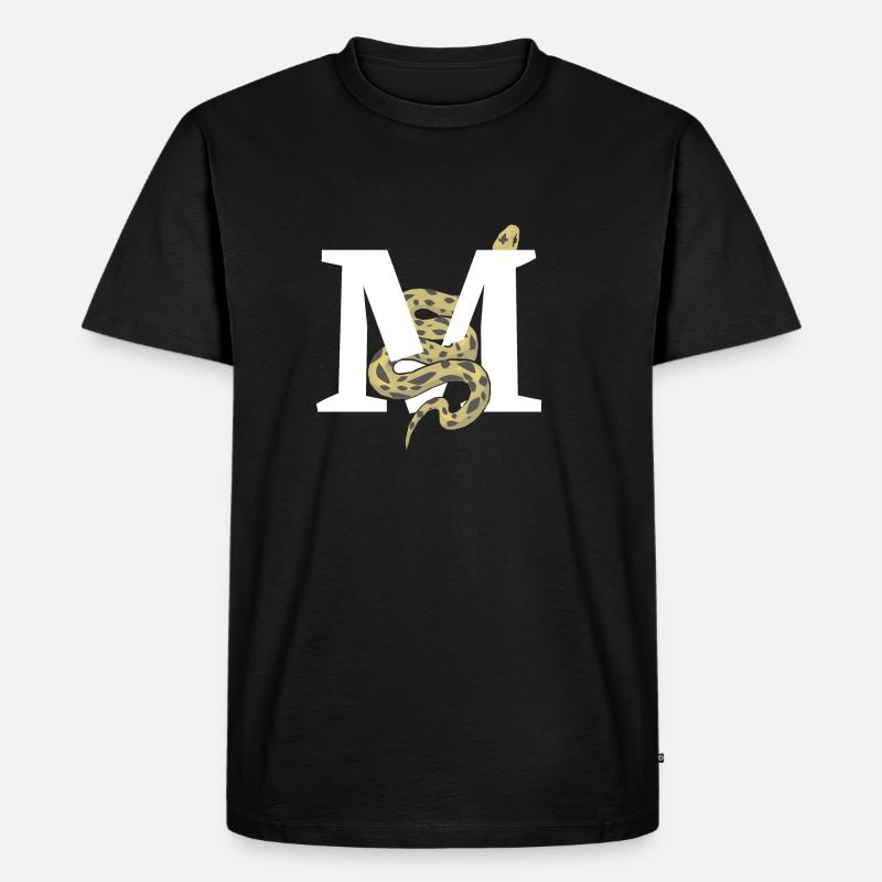 Buchstabe m Schlange - Männer Premium Bio T-Shirt - Schwarz