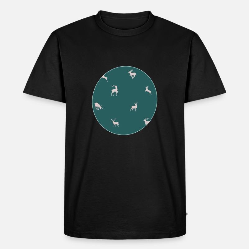 #patterncircledeer - Männer Premium Bio T-Shirt - Schwarz