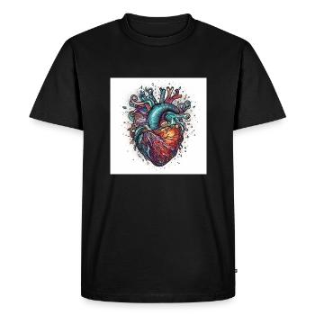 Creative technical heart for valetnine day - Men's Premium Organic T-Shirt - black - Front - Nico (187cm)