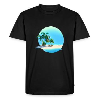 Vacances d’été Sun Palm Island Palm Beach - T-shirt Premium bio Homme - noir - Devant - Nico (187cm)