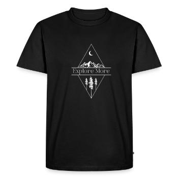 Explore more - T-shirt Premium bio Homme - noir - Devant - Nico (187cm)