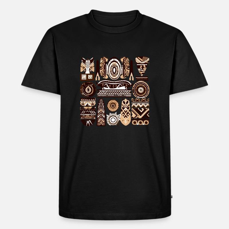 Afrikanische Folklore - Männer Premium Bio T-Shirt - Schwarz