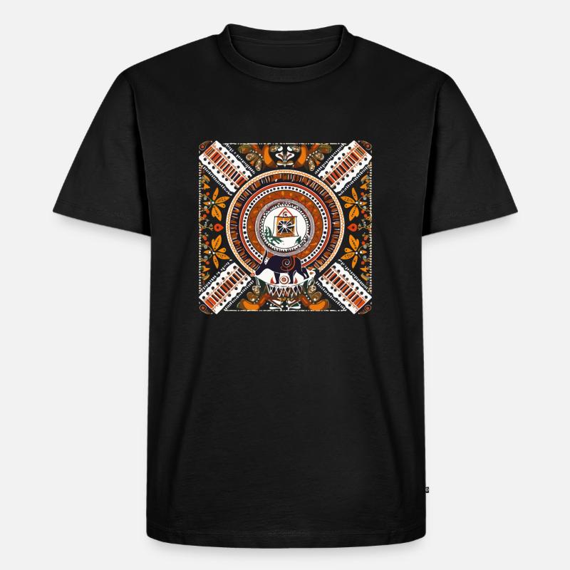 Afrikanische Folklore - Männer Premium Bio T-Shirt - Schwarz