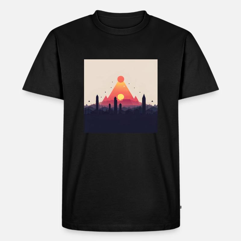 abstrakte Pyramide - Männer Premium Bio T-Shirt - Schwarz