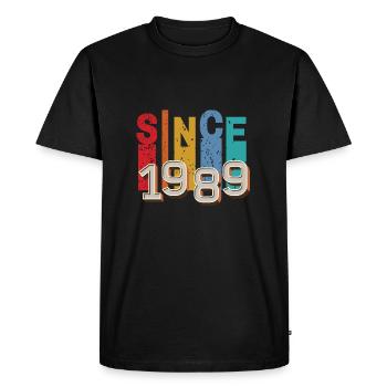 Since 1989 retro - T-shirt Premium bio Homme - noir - Devant - Nico (187cm)